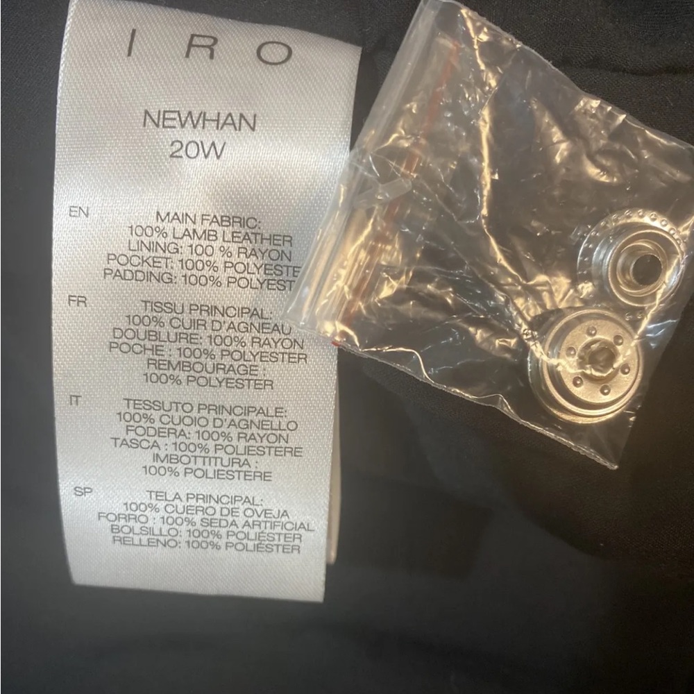 NWT IRO Newhan Han 100% leather jacket beige tea - Picture 9 of 14